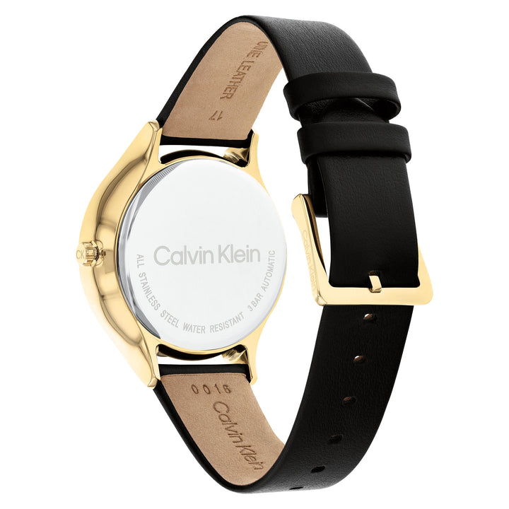 Calvin Klein Black Leather Mech-Automatic Women's Watch - 25200123