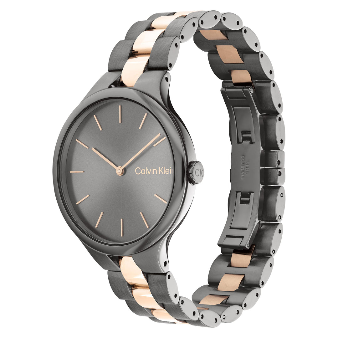 Calvin Klein Rose Gold & Grey Steel Women's Watch - 25200127