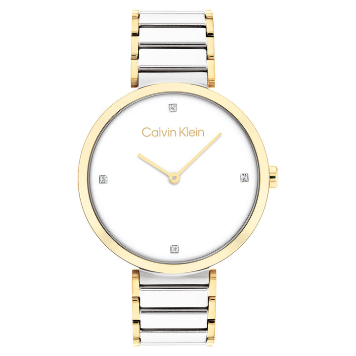 Calvin Klein Two-Tone Stainless Steel White Dial Women's Watch - 25200134