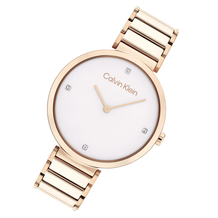 Calvin Klein Carnation Gold Steel Light Grey Dial Women's Watch - 25200135