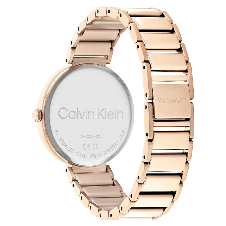 Calvin Klein Carnation Gold Steel Light Grey Dial Women's Watch - 25200135