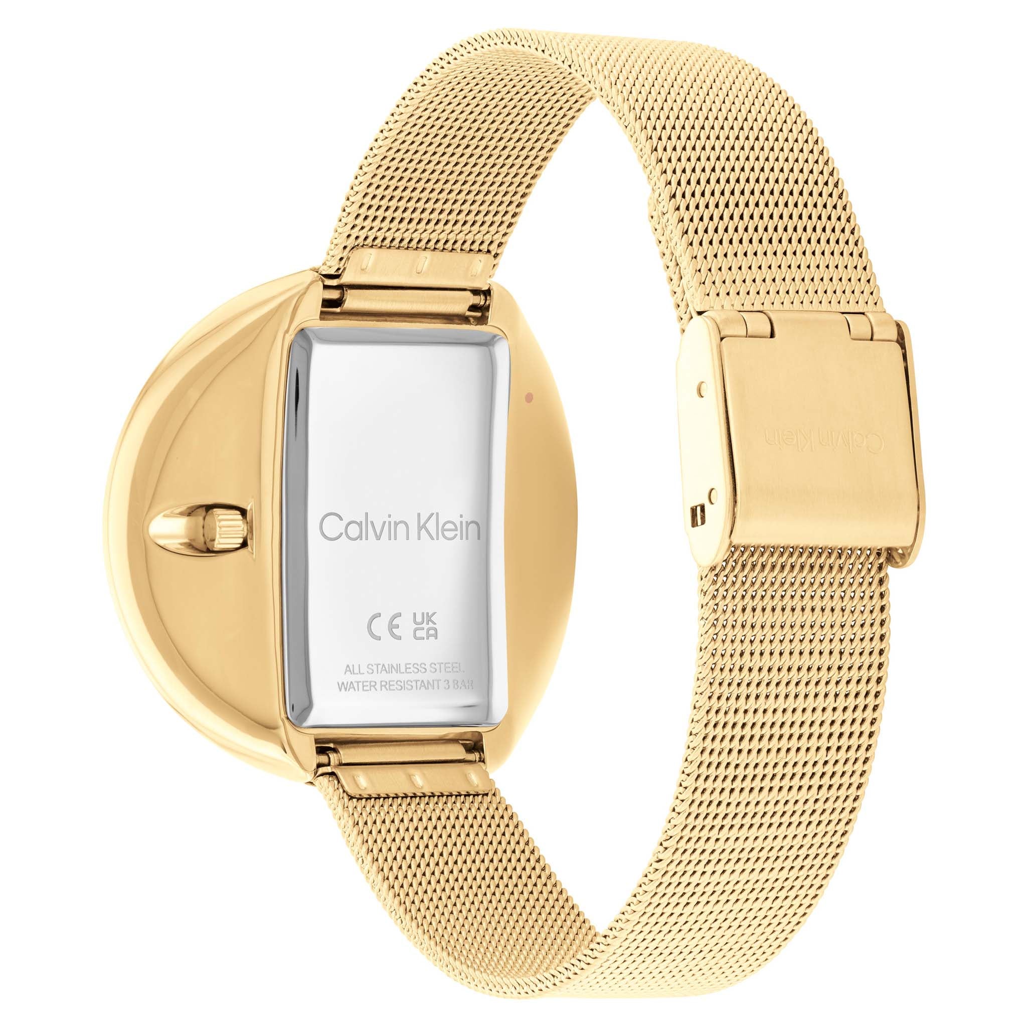 Calvin Klein Steel Mesh Gold Dial Women's Watch - 25200146