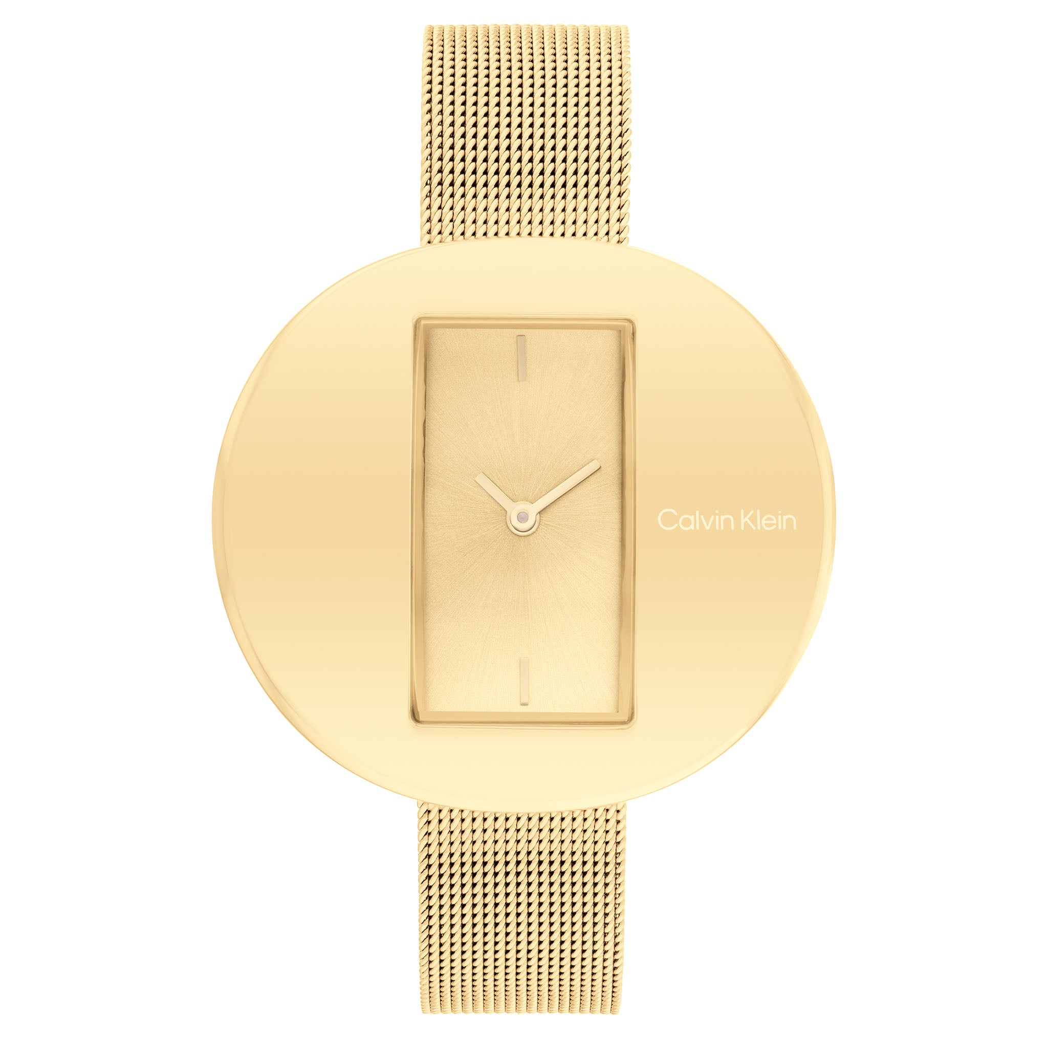 Calvin Klein Steel Mesh Gold Dial Women's Watch - 25200146