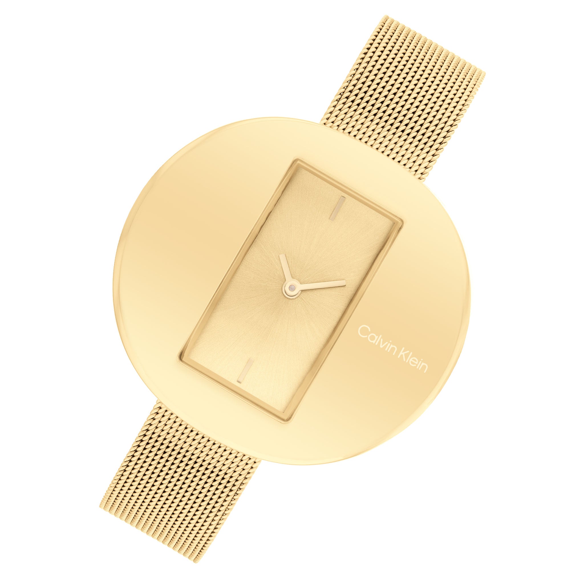 Calvin Klein Steel Mesh Gold Dial Women's Watch - 25200146