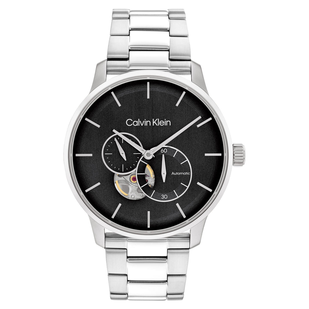 Calvin Klein Stainless Steel Black Dial Mech-Automatic Men's Watch - 25200148