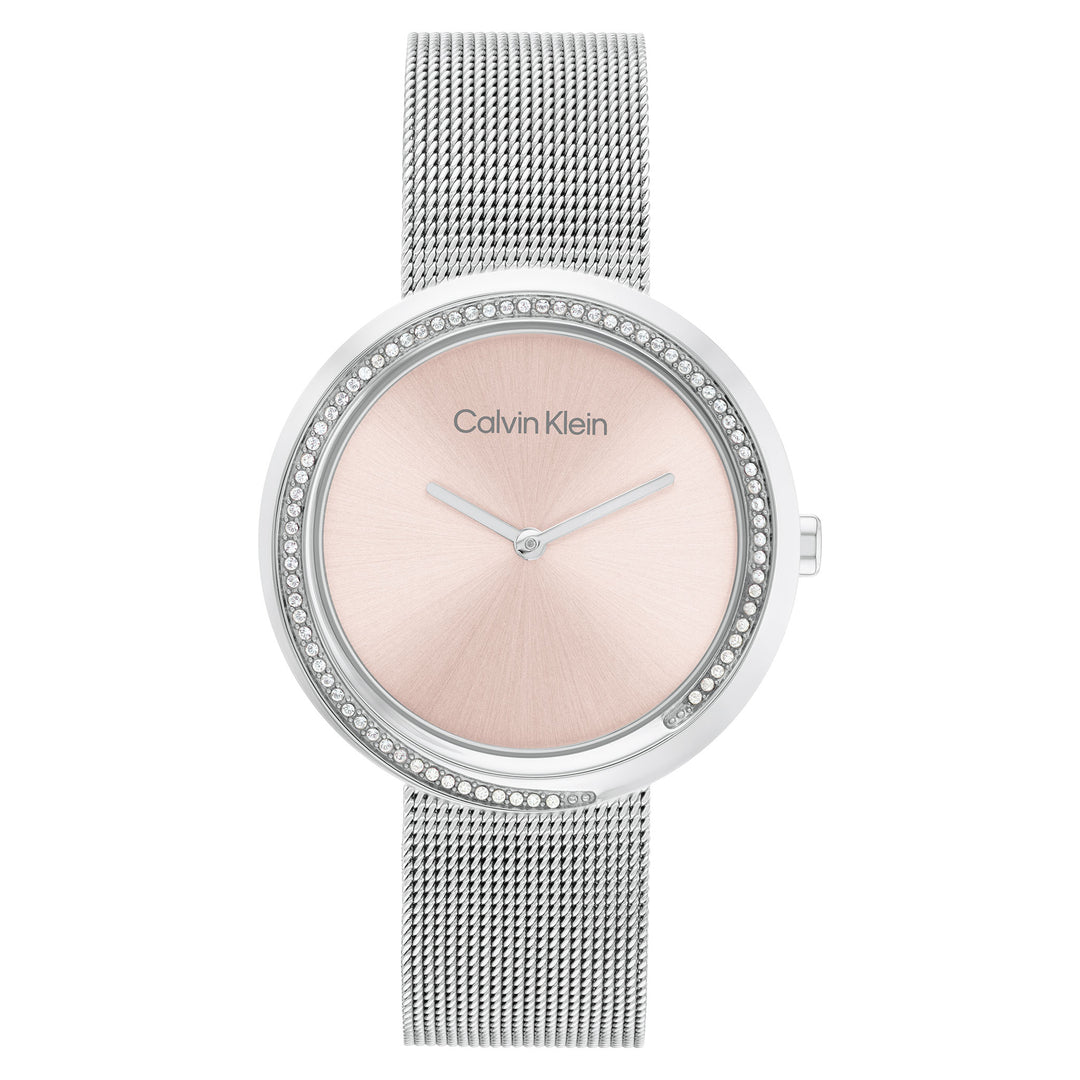 Calvin Klein Silver Mesh Blush Dial Women's Watch - 25200149 – The ...