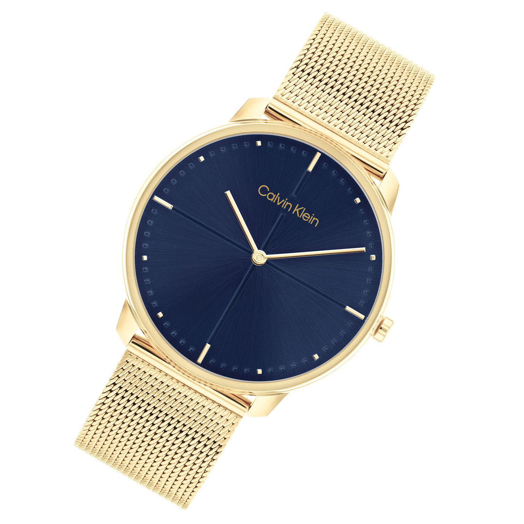 Calvin Klein Gold Mesh Blue Dial Unisex Watch - 25200153