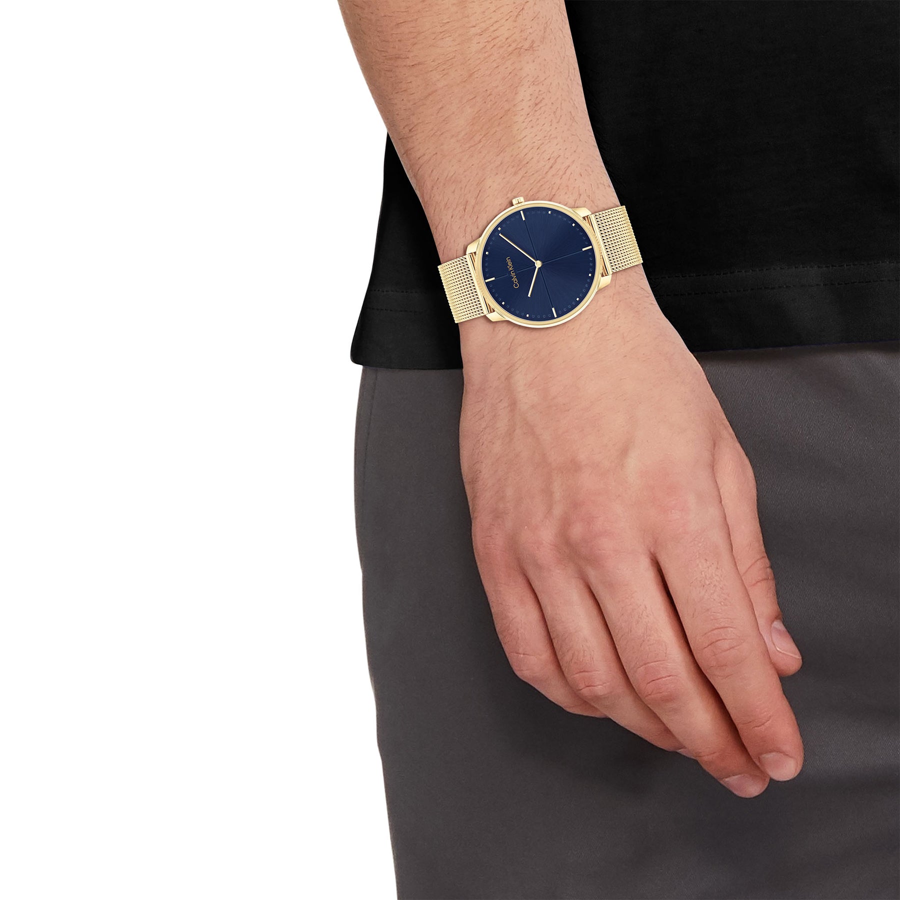 Aktuellste Calvin Klein 25200153 – Gold Mesh Watch Watch Australia Unisex Blue The - Dial Factory