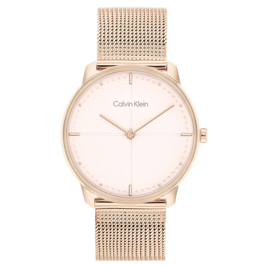 Calvin Klein Carnation Gold Mesh Blush Dial Unisex Watch - 25200158