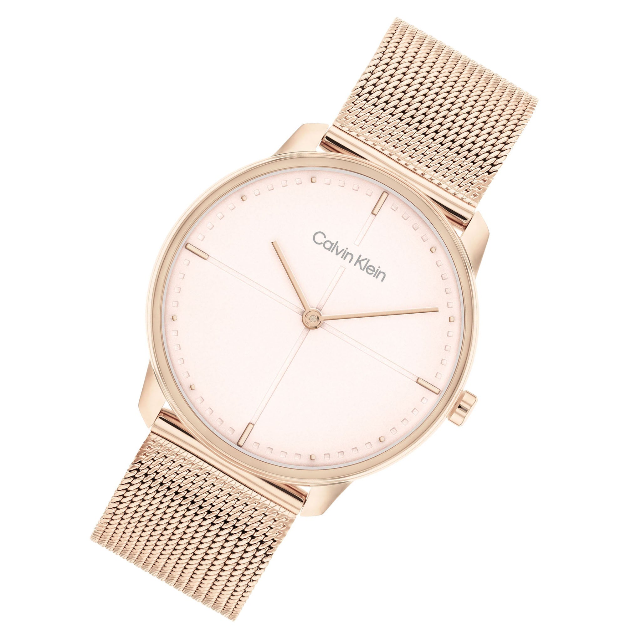Calvin Klein Carnation Gold Mesh Blush Dial Unisex Watch - 25200158