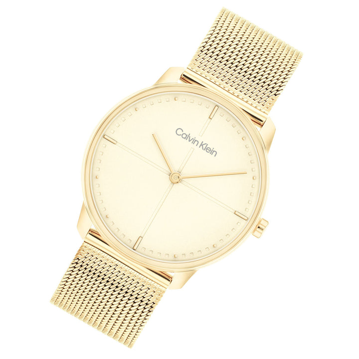 Calvin Klein Gold Mesh Champagne Dial Unisex Watch - 25200159