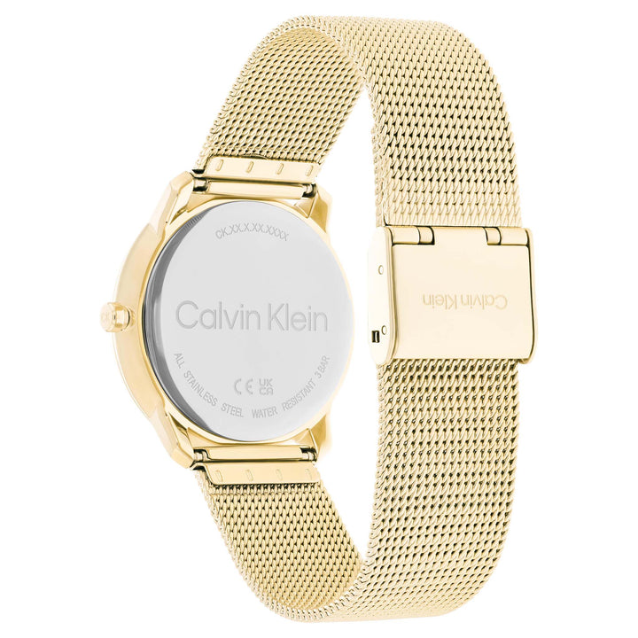 Calvin Klein Gold Mesh Champagne Dial Unisex Watch - 25200159