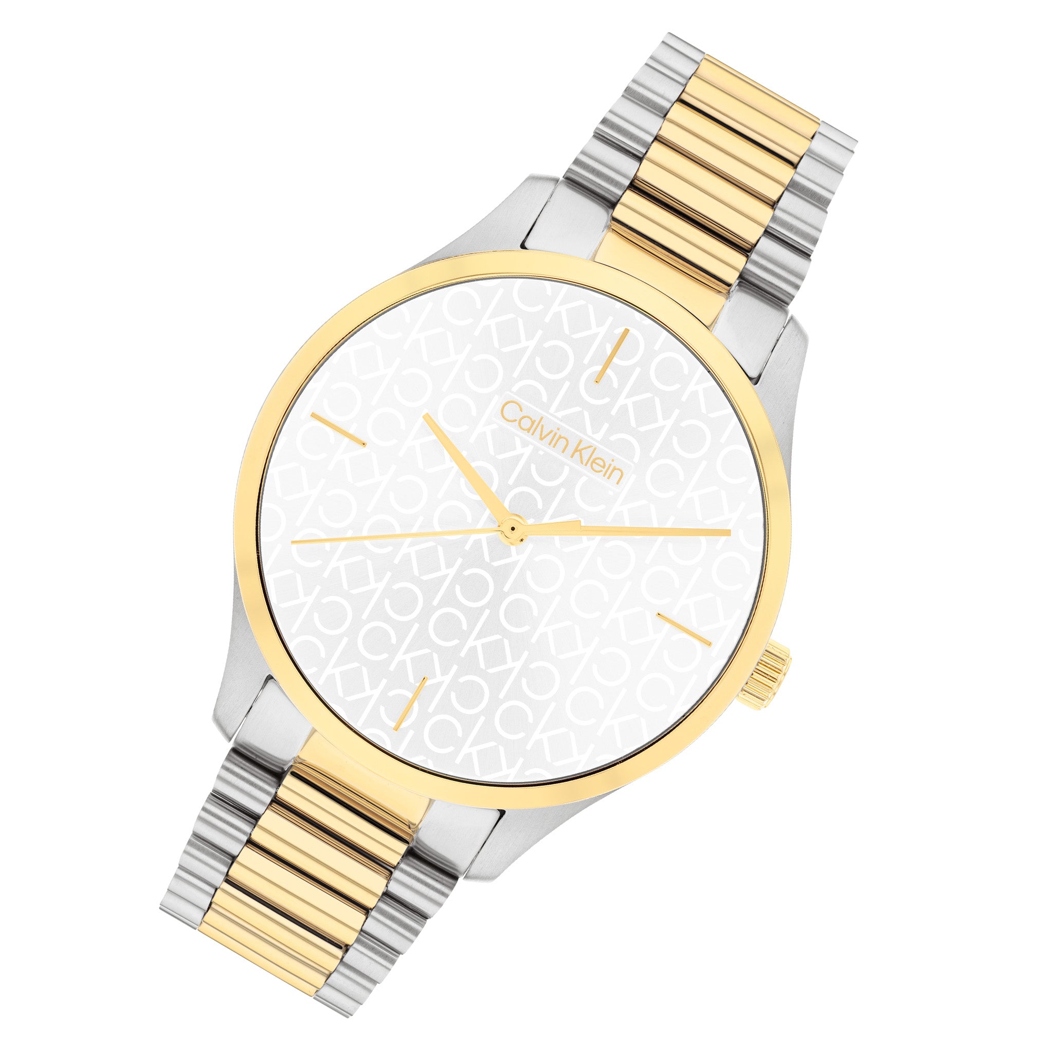 Calvin Klein Two-Tone Steel Silver White Dial Unisex Watch - 25200167