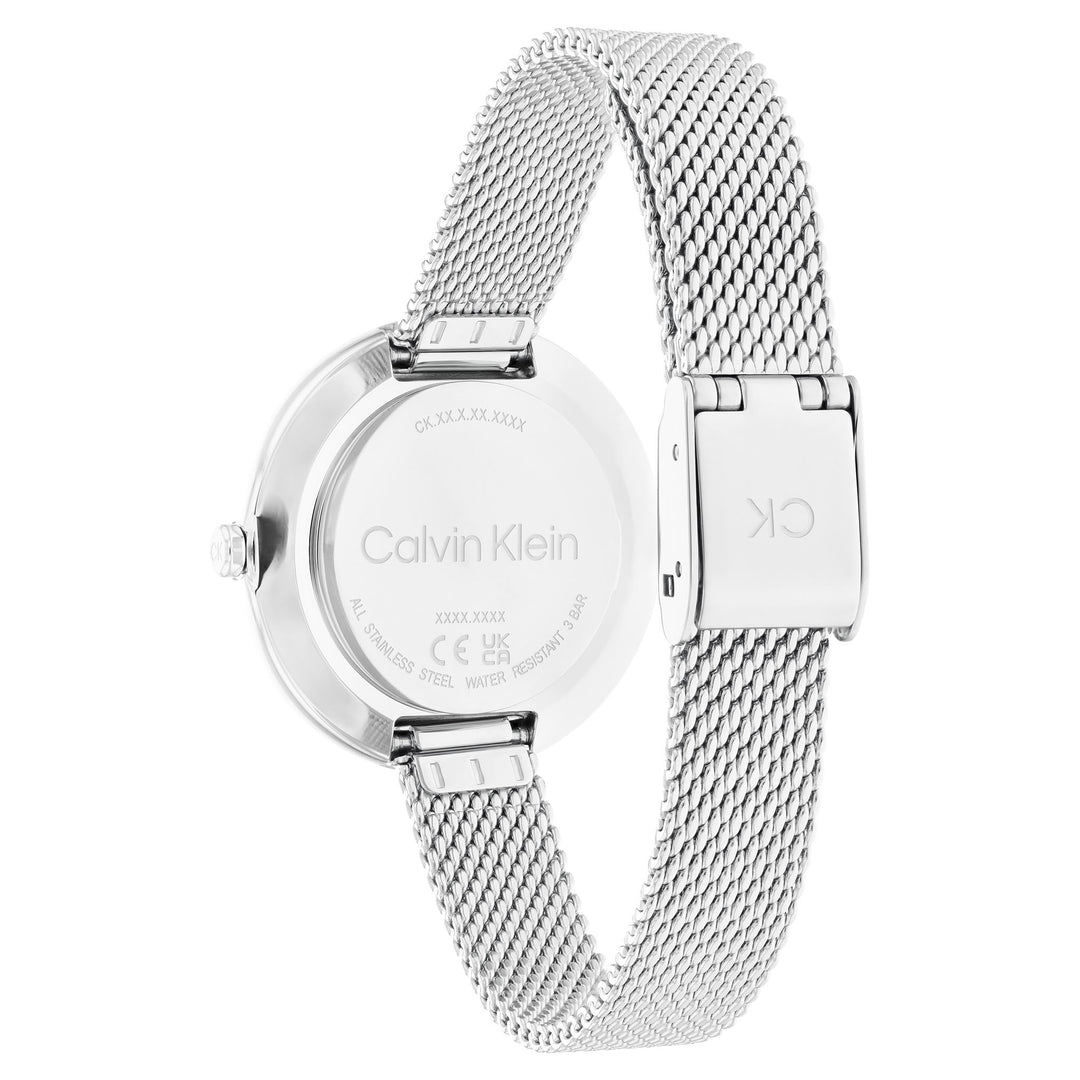 Calvin Klein Steel Mesh Silver White Dial Women's Watch - 25200184