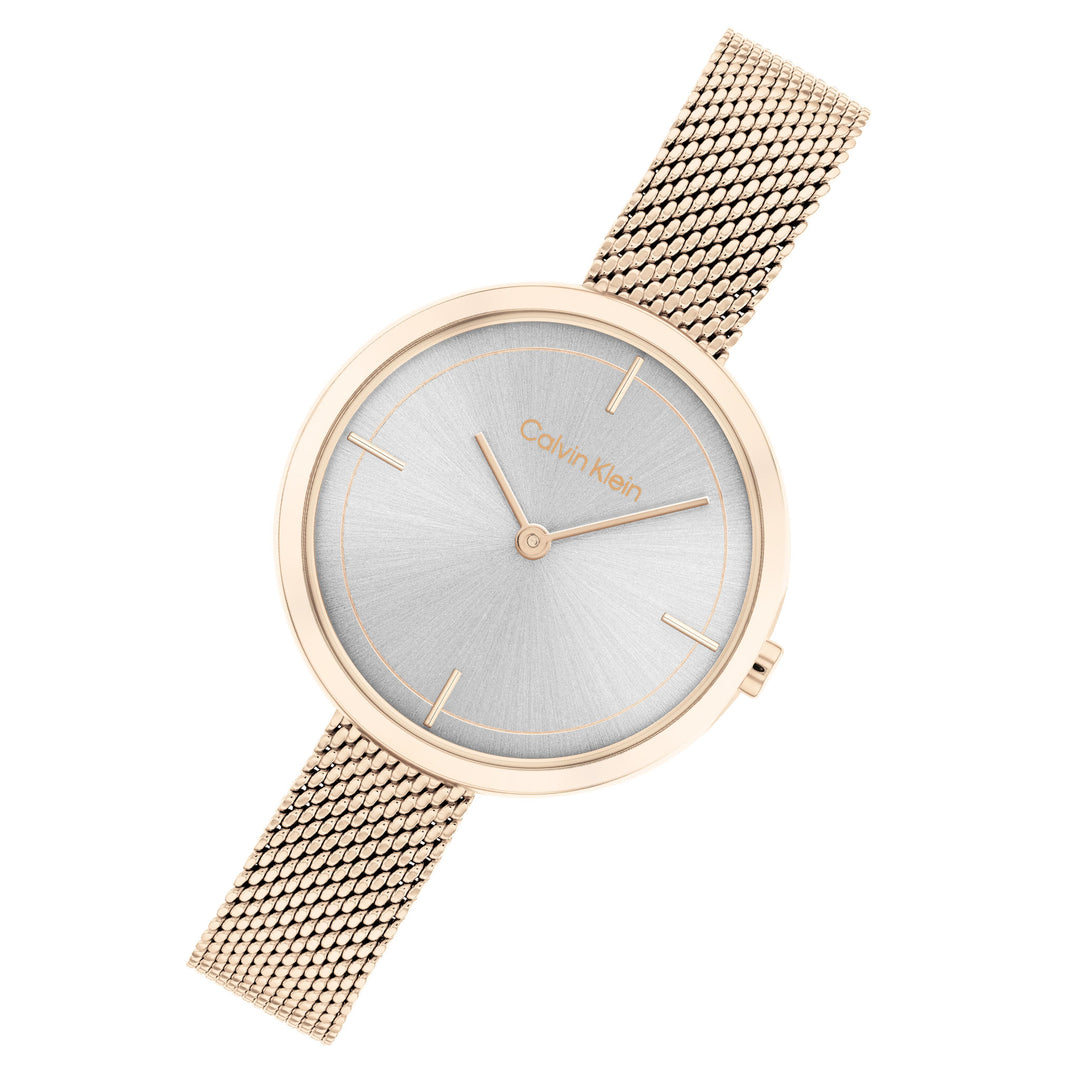 Calvin Klein Carnation Gold Mesh Light Grey Dial Women's Watch - 25200187