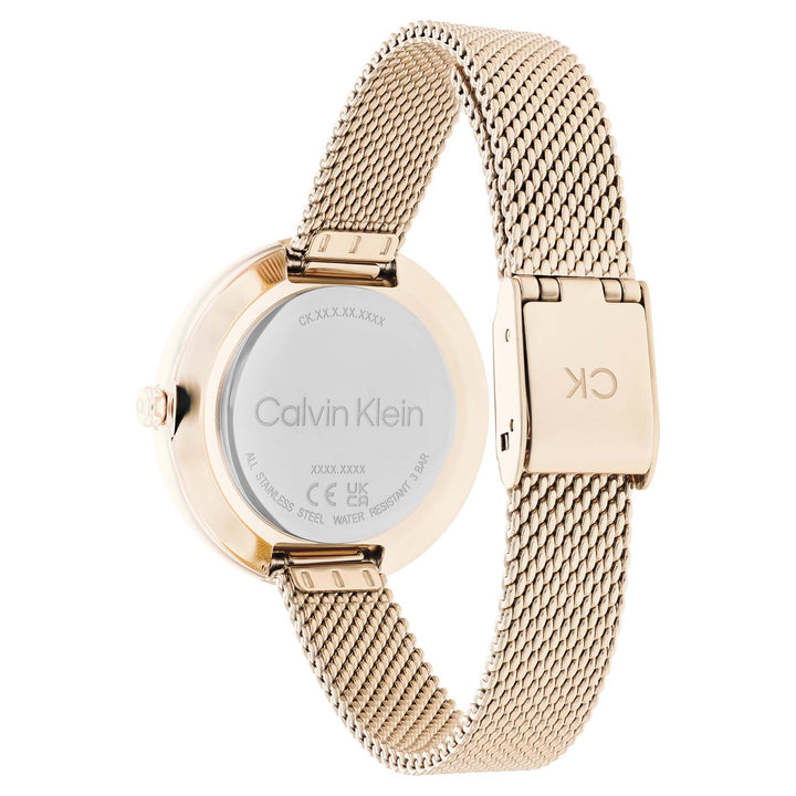 Calvin Klein Carnation Gold Mesh Light Grey Dial Women's Watch - 25200187