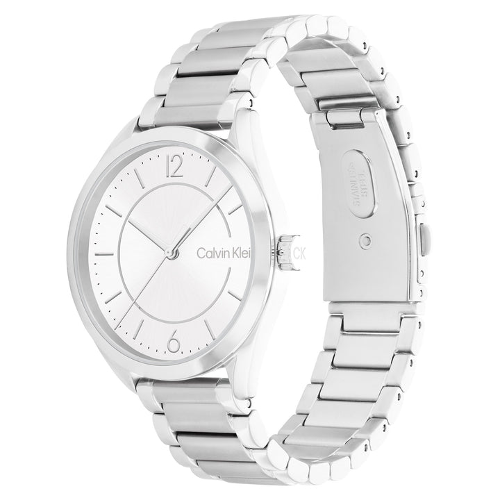 Calvin Klein Stainless Steel Silver White Dial Women's Watch - 25200190