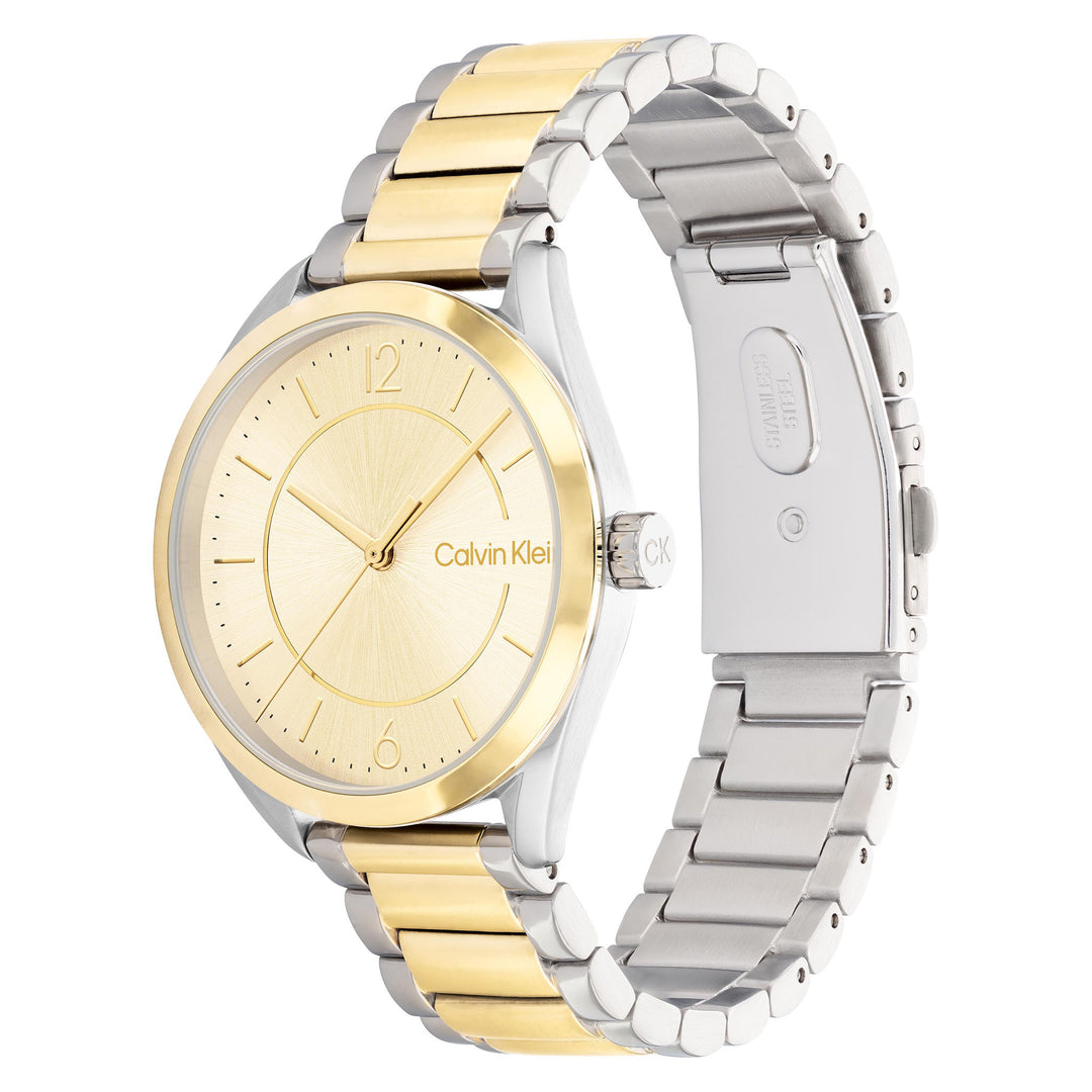 Calvin Klein Two-Tone Steel Gold Dial Women's Watch - 25200192