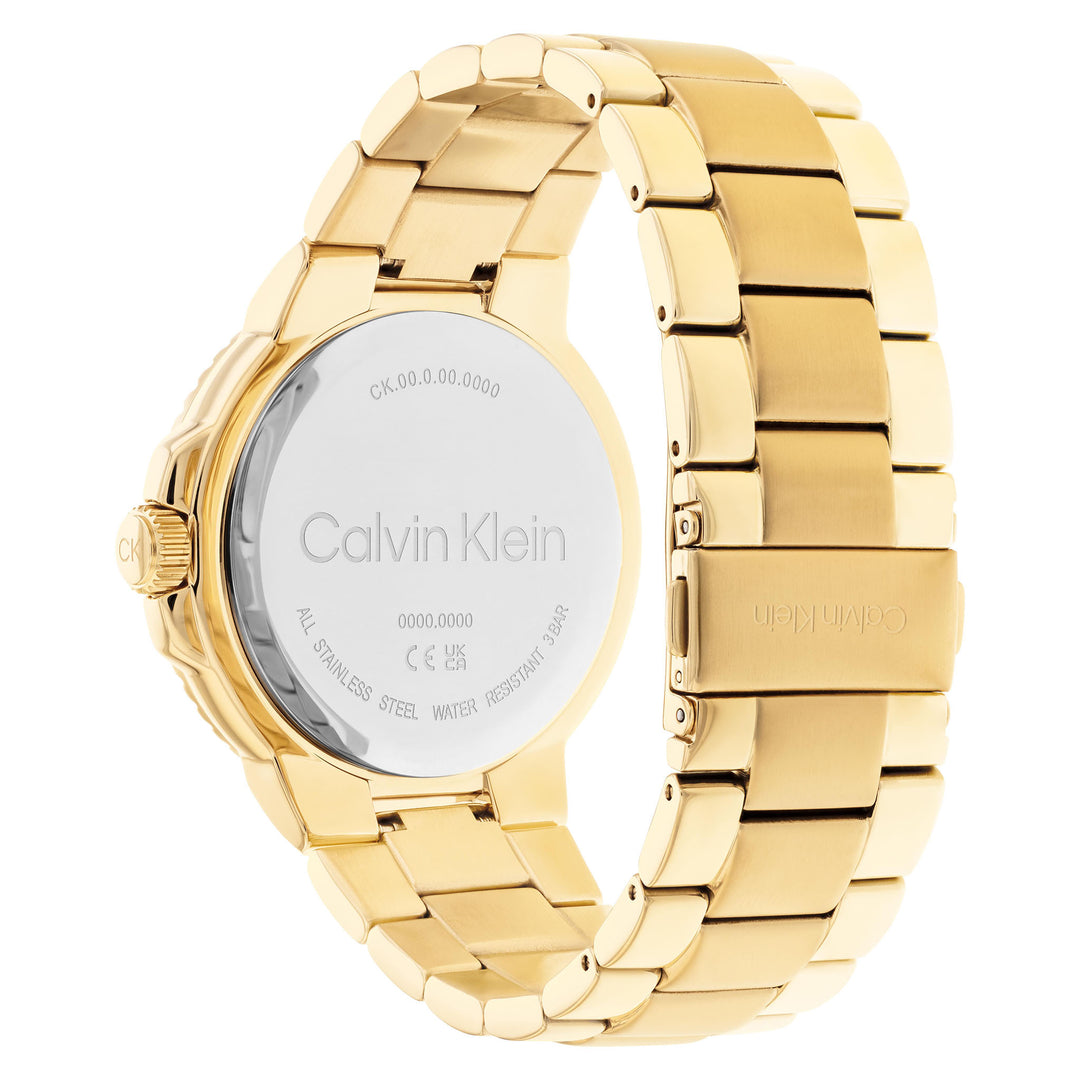 Calvin Klein Gold Steel Blue Dial Men's Watch - 25200204