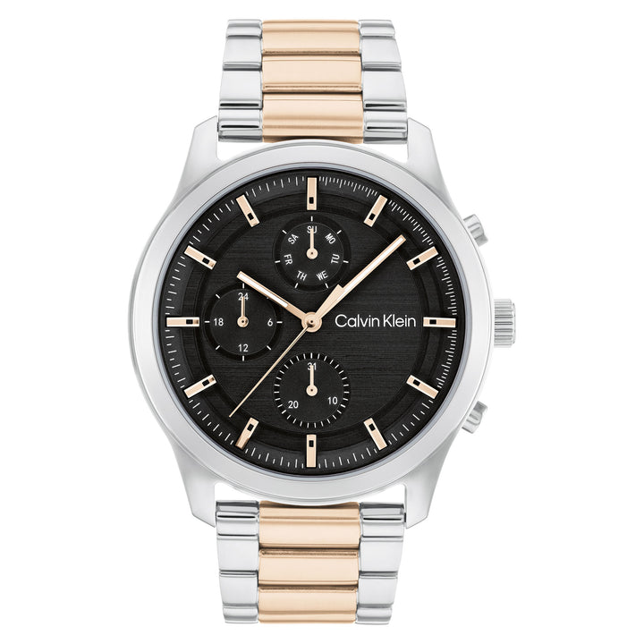 Calvin Klein Two-Tone Steel Black Dial Multi-function Men's Watch - 25200210