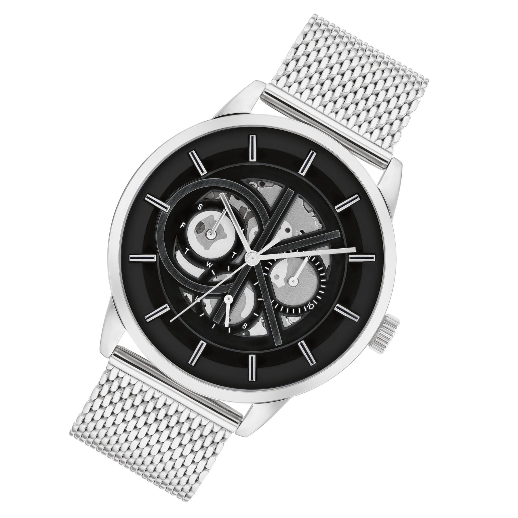 Calvin Klein Modern Watch 25200213 - Australia Skeleton Men\'s Black Dial Steel – Stainless Multi-function Watch The Factory