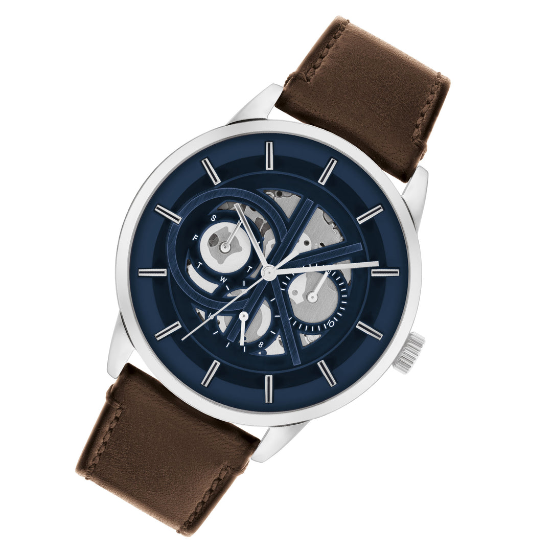 Calvin Klein Brown Leather Blue Dial Multi-function Men\'s Watch - 2520 –  The Watch Factory Australia