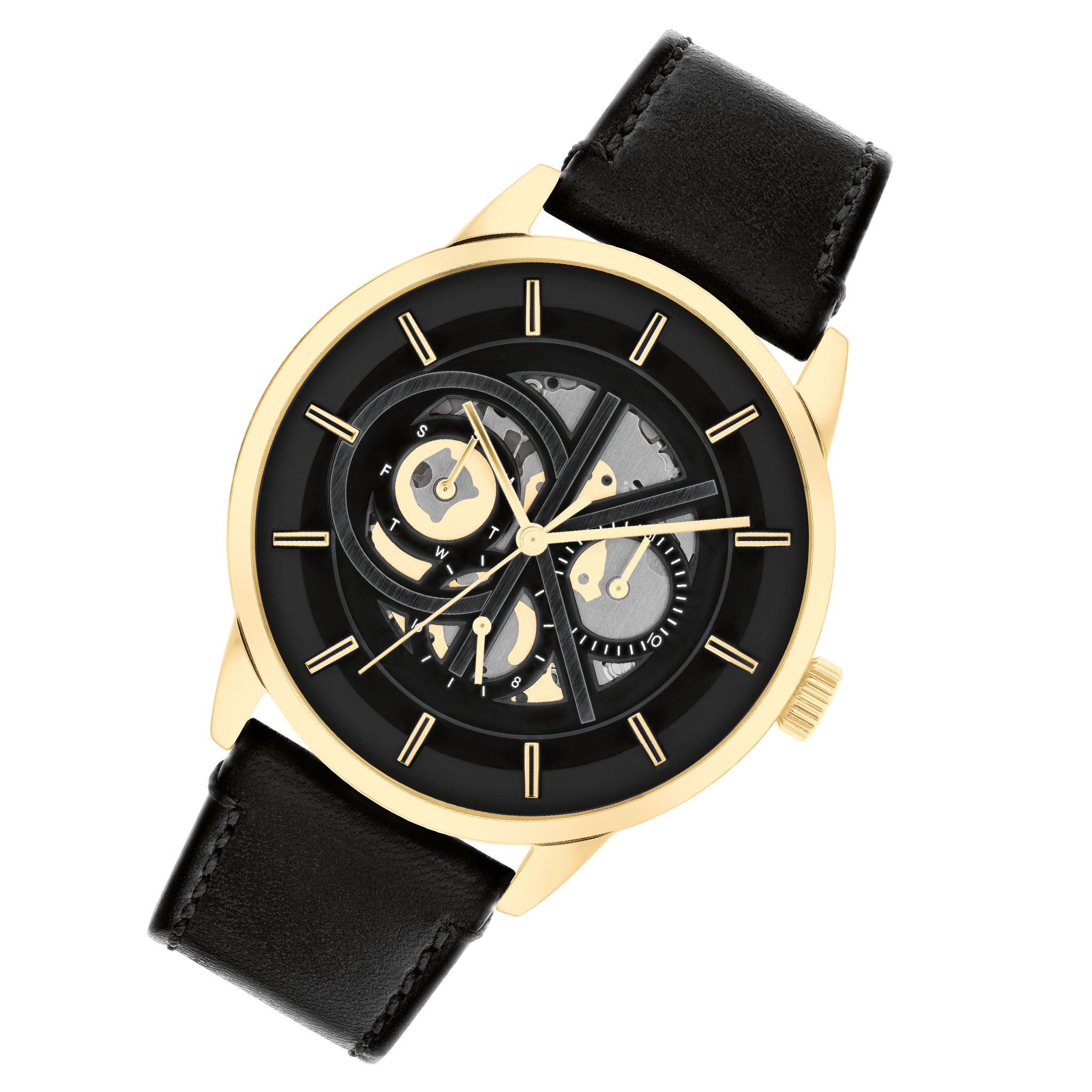 Calvin Klein Black Leather Multi-function Men's Watch - 25200217