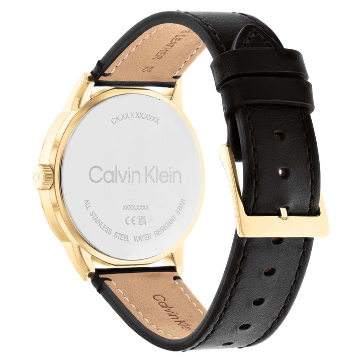 Calvin Klein Black Leather Multi-function Men's Watch - 25200217