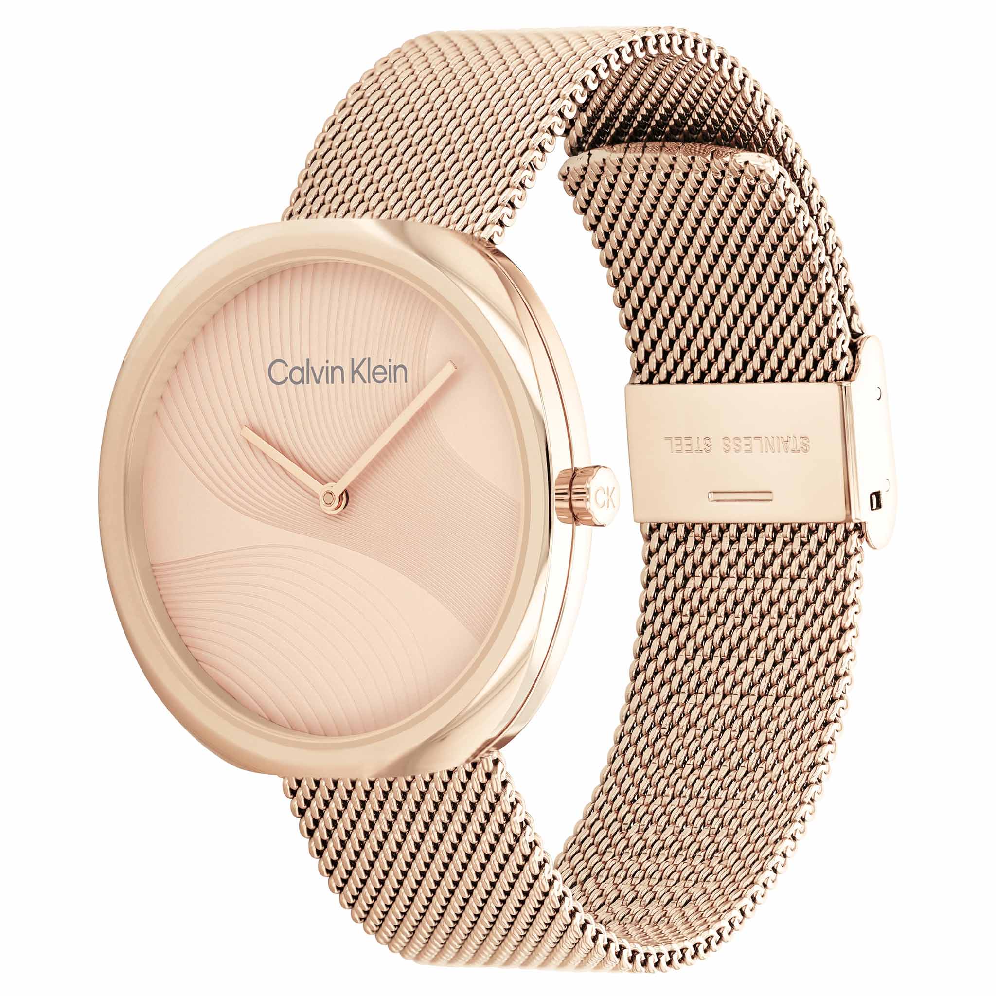 Calvin Klein Carnation Gold Steel Mesh Women's Watch - 25200247