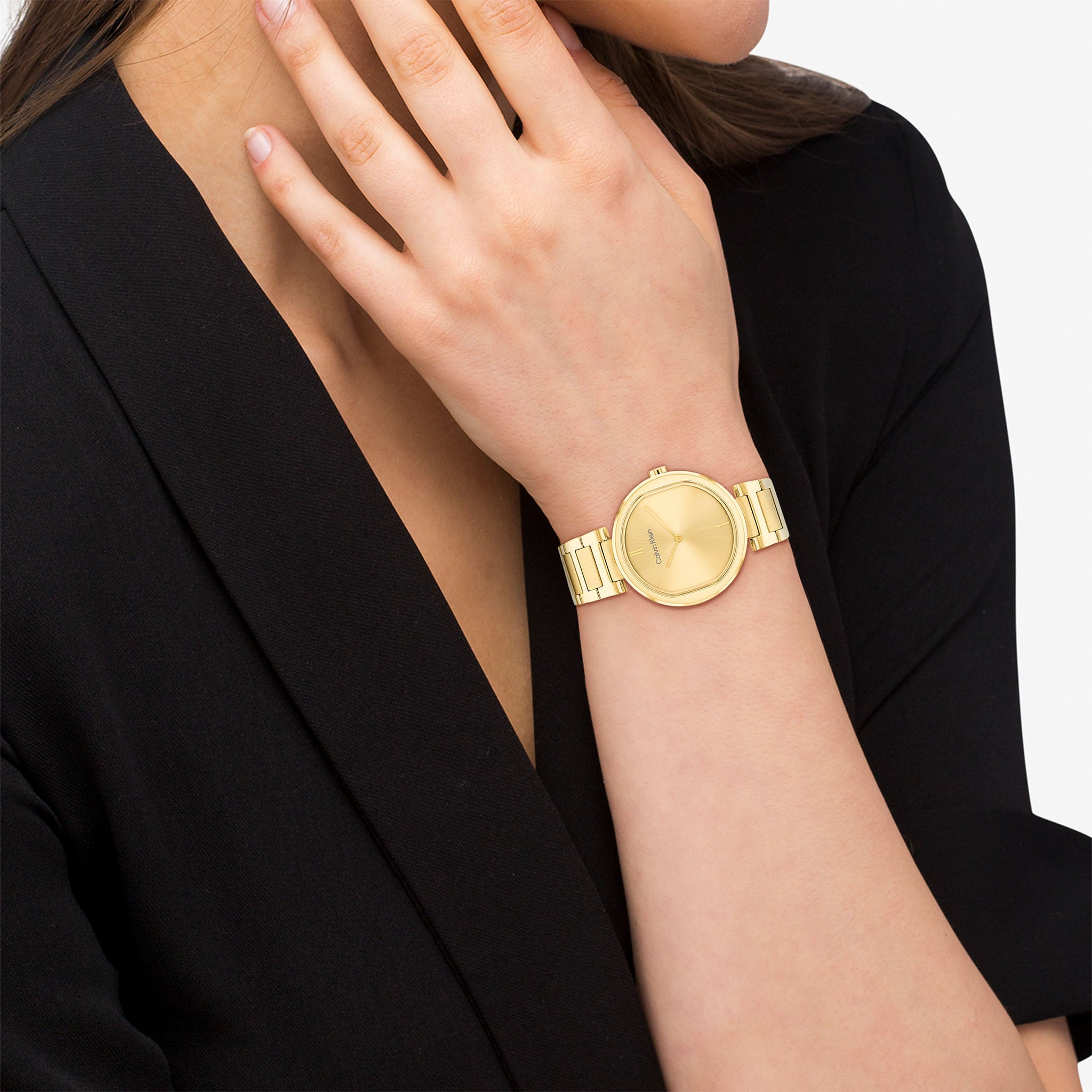 Calvin Klein Light Gold Steel Light Champagne Dial Slim Women's Watch - 25200252
