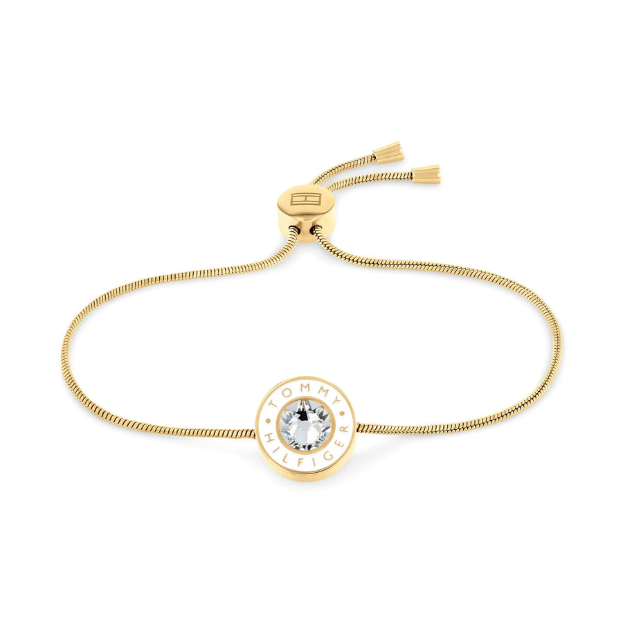 Tommy Hilfiger Jewellery Gold Steel & Crystal Women's Chain Bracelet - 2780806