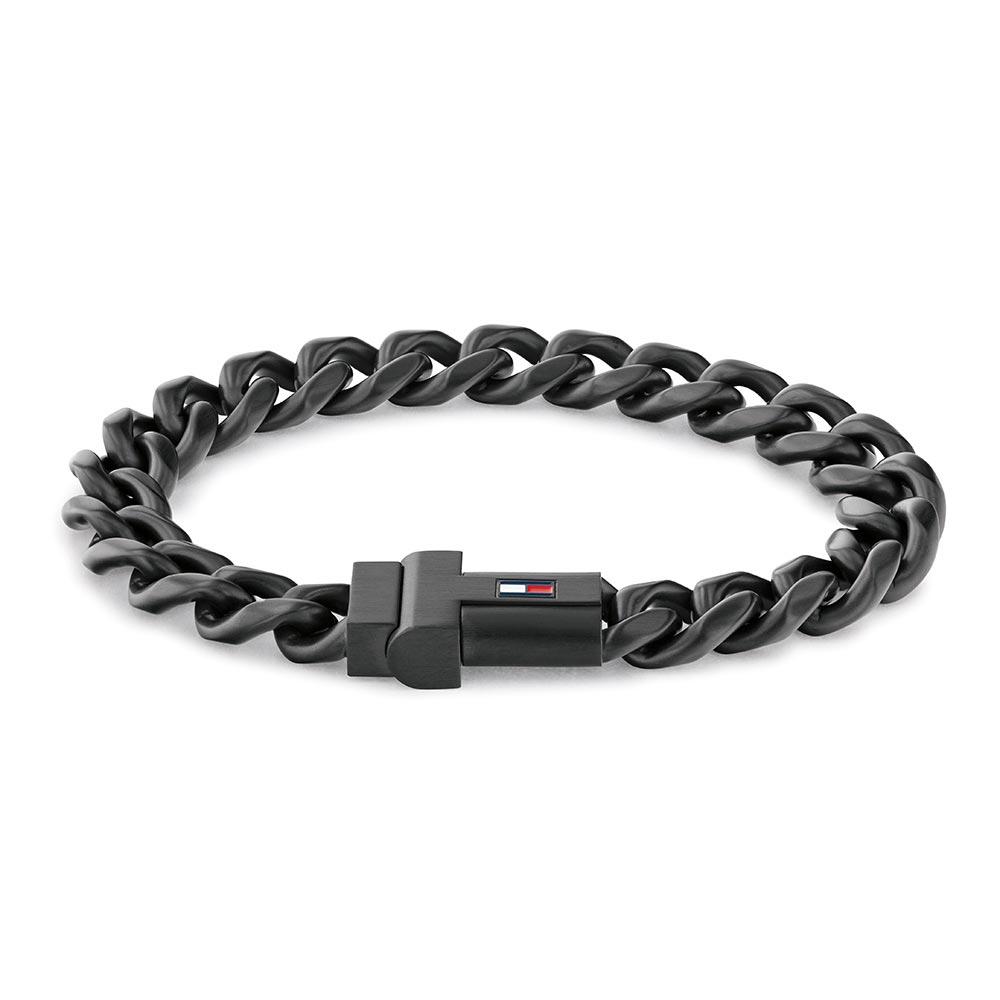 Tommy Hilfiger Black Steel Men's Chain Bracelet - 2790259