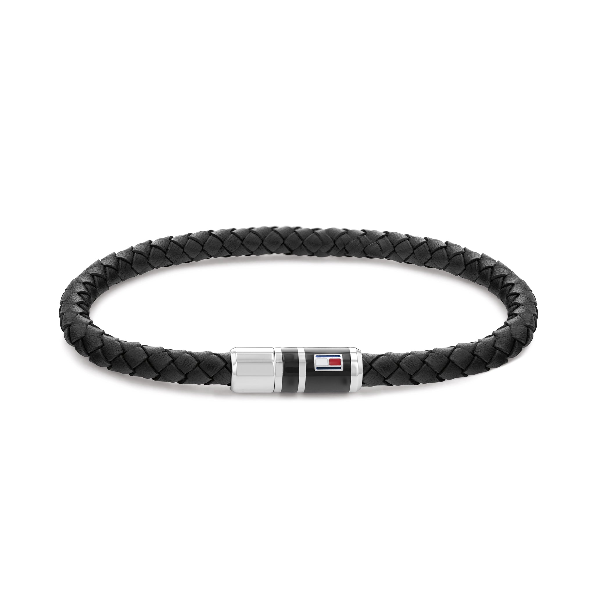 Tommy Hilfiger Jewellery Stainless Steel & Black Leather Men's Leather Bracelet - 2790293