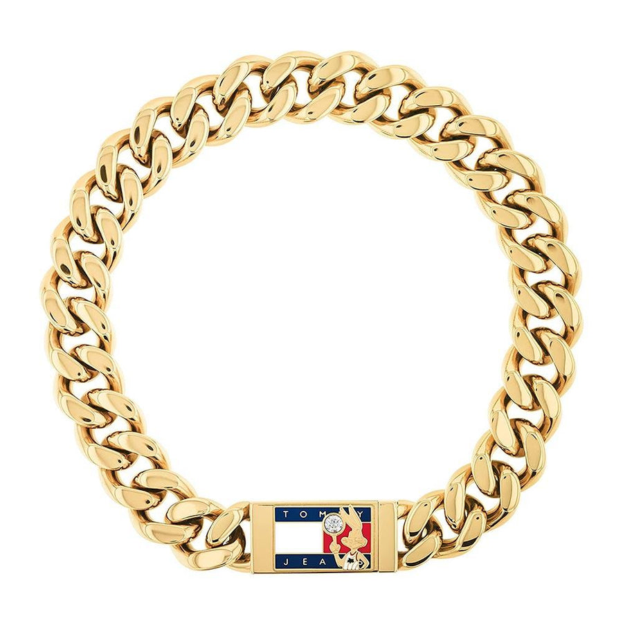 Tommy Hilfiger Space Jam Gold Plated Steel Men's Chain Bracelet - 2790320