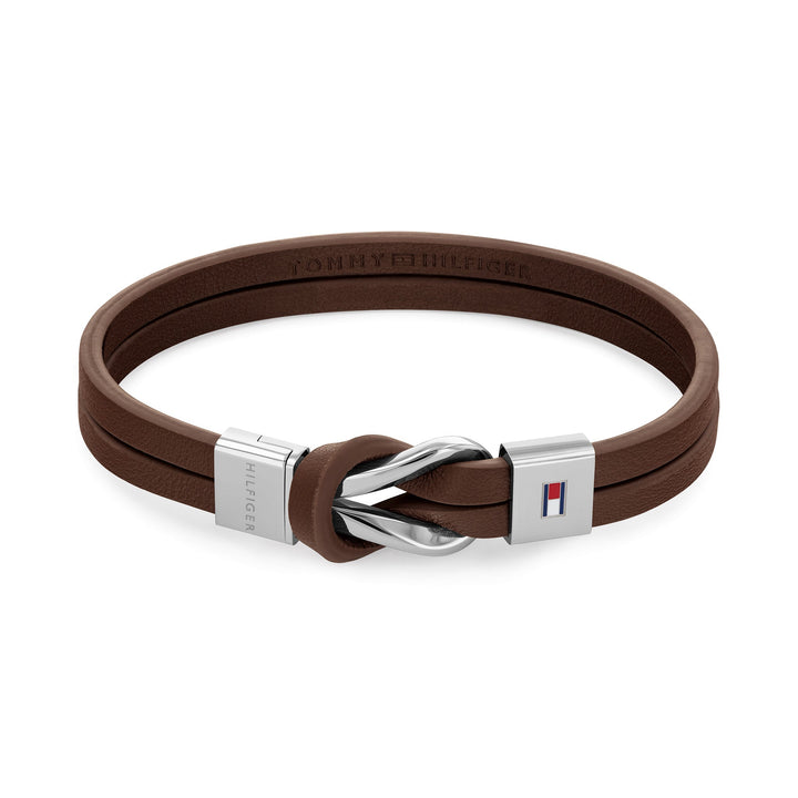 Tommy Hilfiger Jewellery Stainless Steel & Brown Leather Men's Leather Bracelet - 2790441