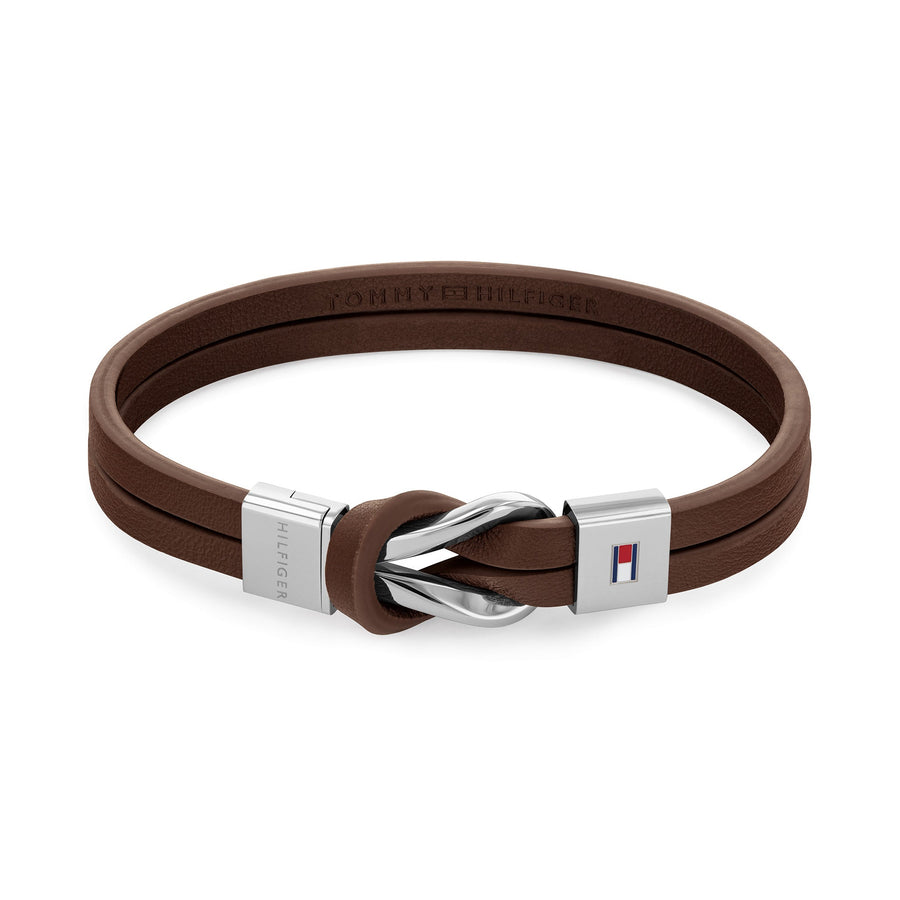 Tommy Hilfiger Jewellery Stainless Steel & Brown Leather Men's Leather Bracelet - 2790441