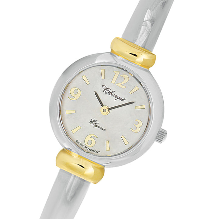 Classique Fashion Two-Tone Half Bangle Ladies Swiss Watch - 2805B