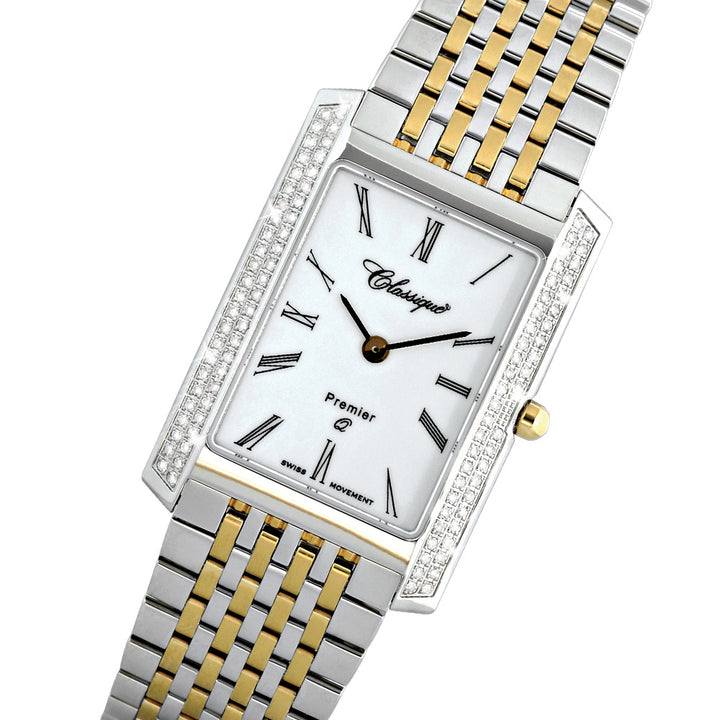 Classique Diamonds Premier Two-Tone Steel White Dial Women's Swiss Watch - 28126BD