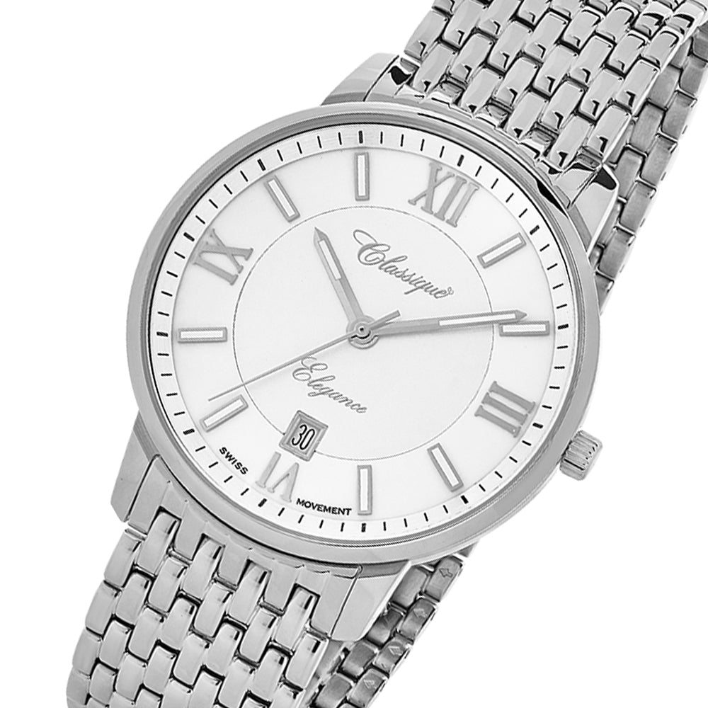 Classique Elegance Stainless Steel Men's Swiss Watch - 28149W