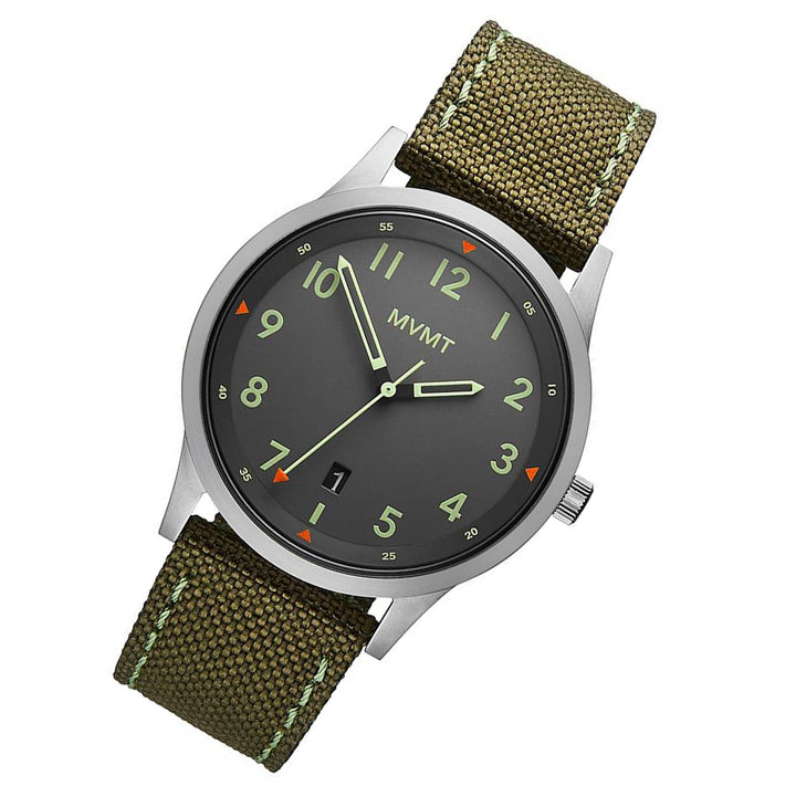 MVMT Field Green Fabric Band Grey Dial Men's Watch - 28000014D