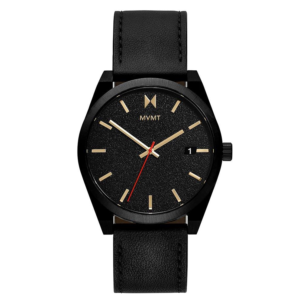 MVMT Caviar Black Leather Men's Watch - 28000053D
