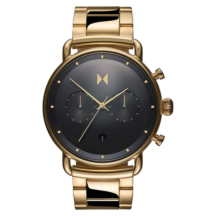 MVMT Blacktop Gold 47 MM Steel Black Dial Men's Chronograph Watch - 28000105D