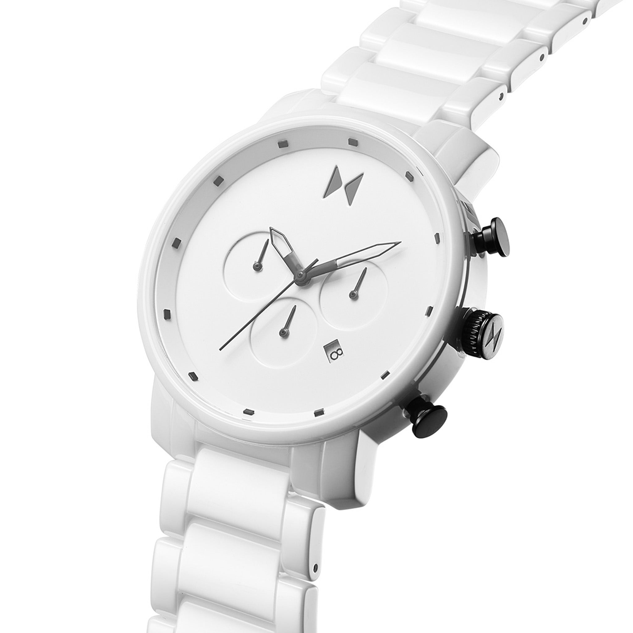 MVMT Chrono White Ceramic Men's Chronograph Watch - 28000122D