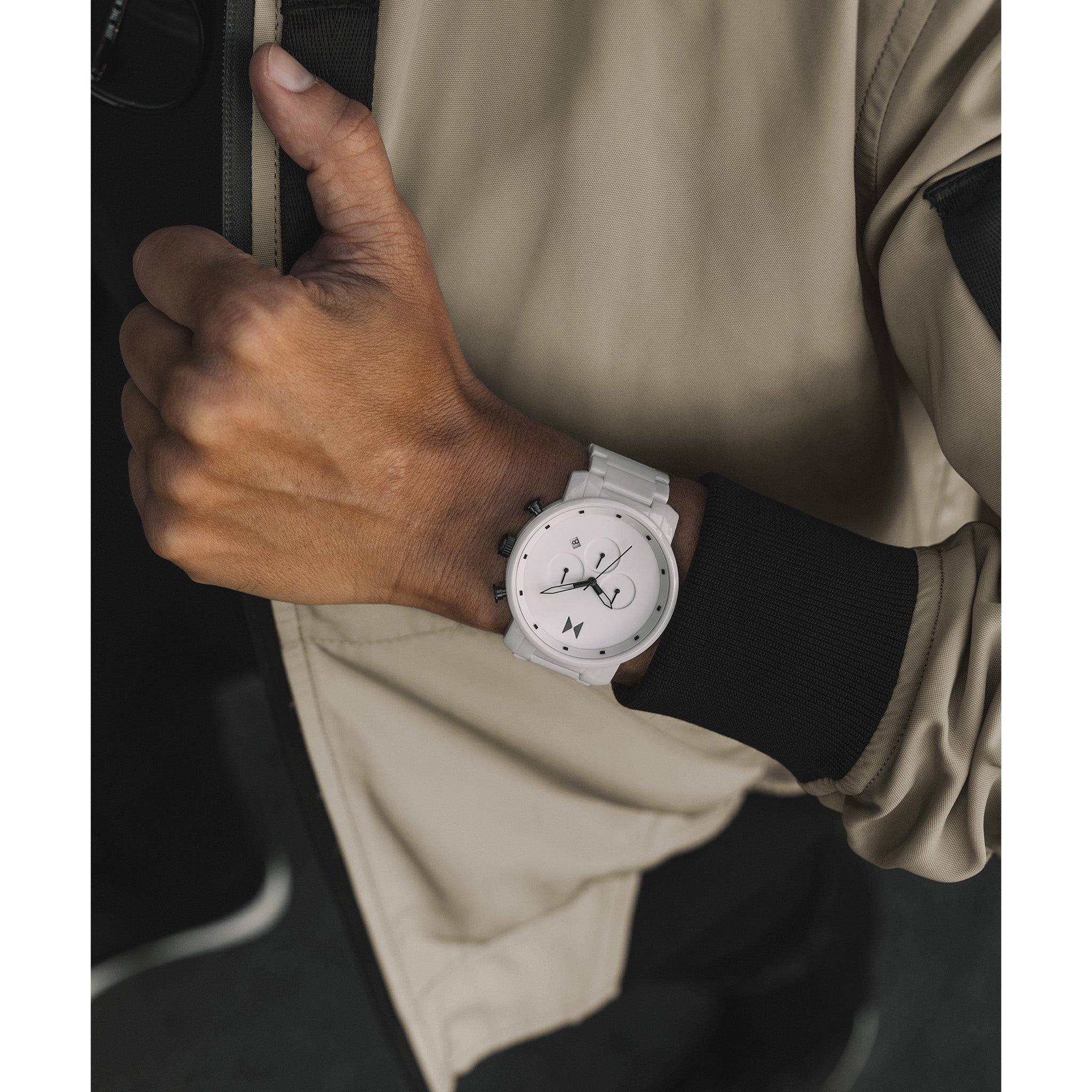 MVMT Chrono White Ceramic Men's Chronograph Watch - 28000122D