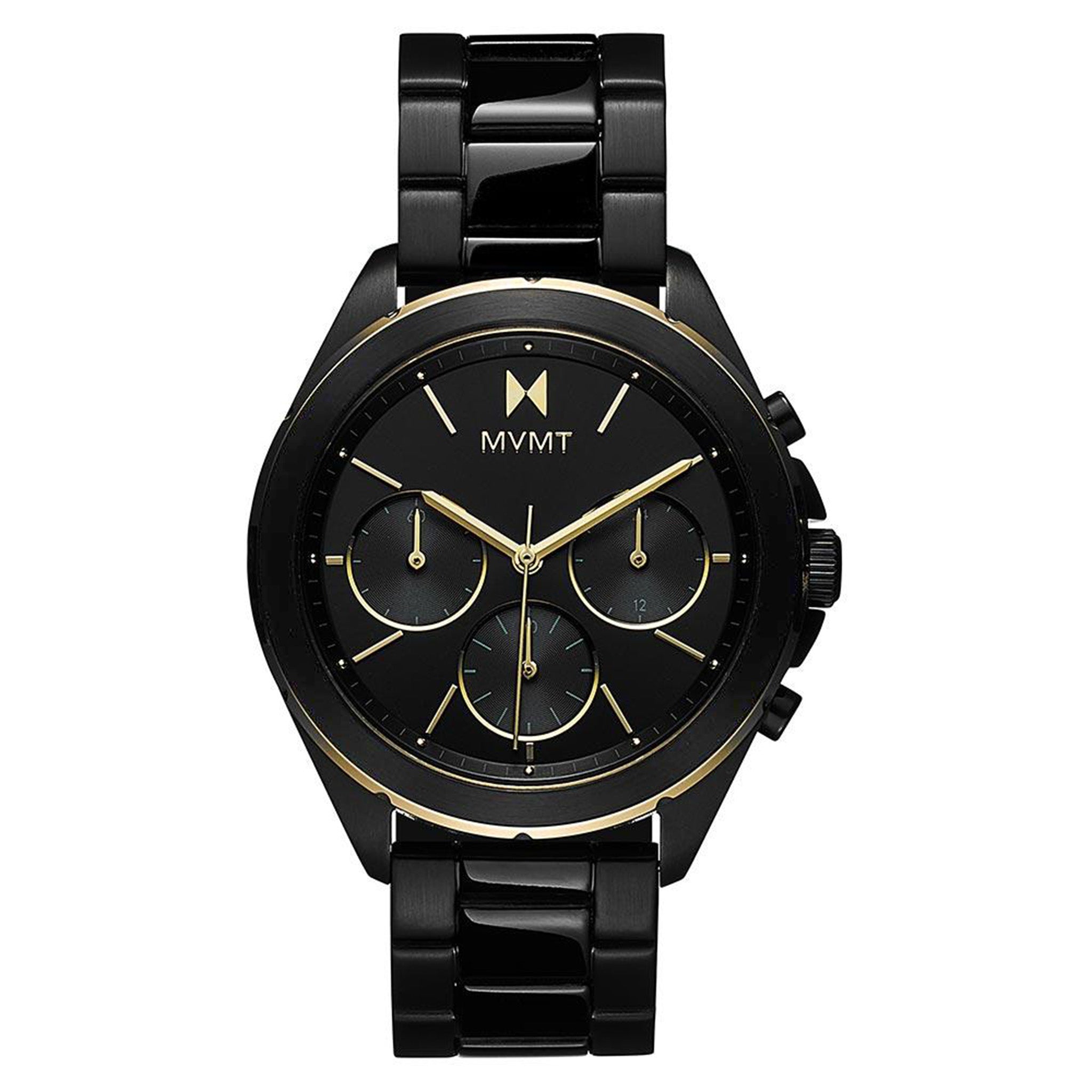 MVMT Sport Luxe Black Steel Women s Chrono Watch 28000129D The