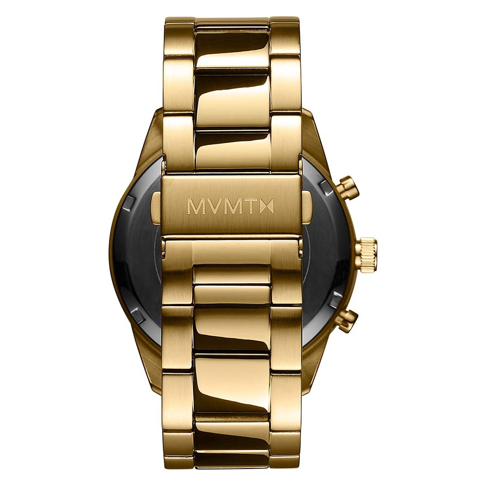 MVMT Powerlane 43 MM Gold Steel Black Dial Men's Chronograph Watch - 28000163D