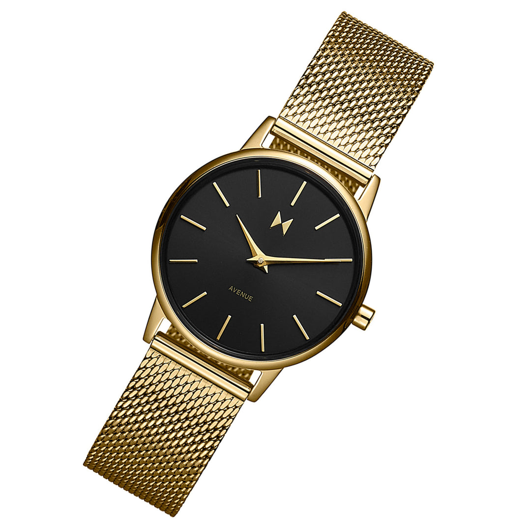 MVMT Avenue Gold Steel Black Dial Women's Slim Watch - 28000167D