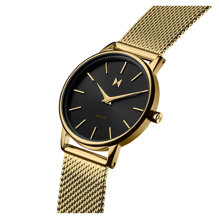 MVMT Avenue Gold Steel Black Dial Women's Slim Watch - 28000167D