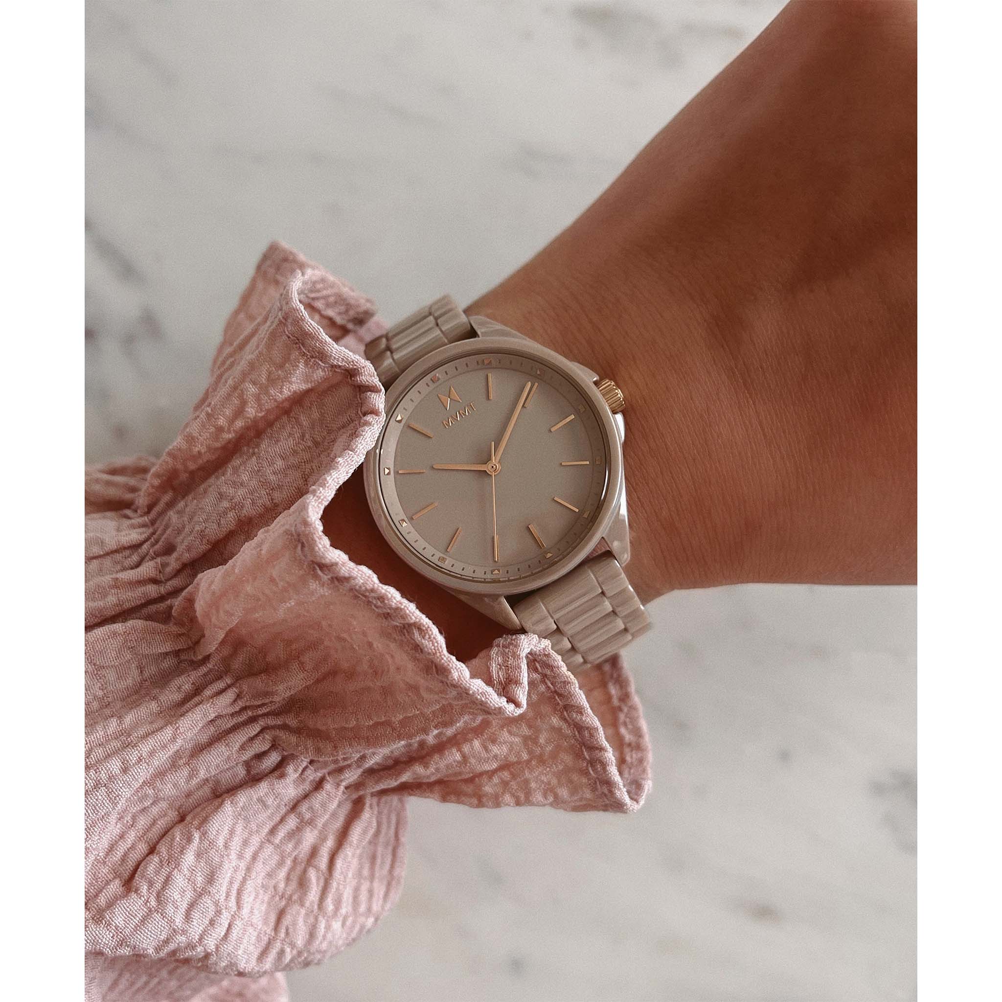MVMT Coronada Ceramic Band Taupe Dial Women's Watch - 28000201D