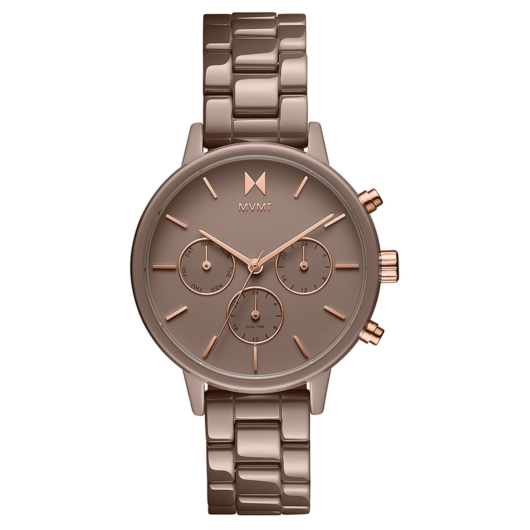 MVMT Nova Taupe Ceramic Taupe Dial Women's Multi-function Watch - 28000202-D